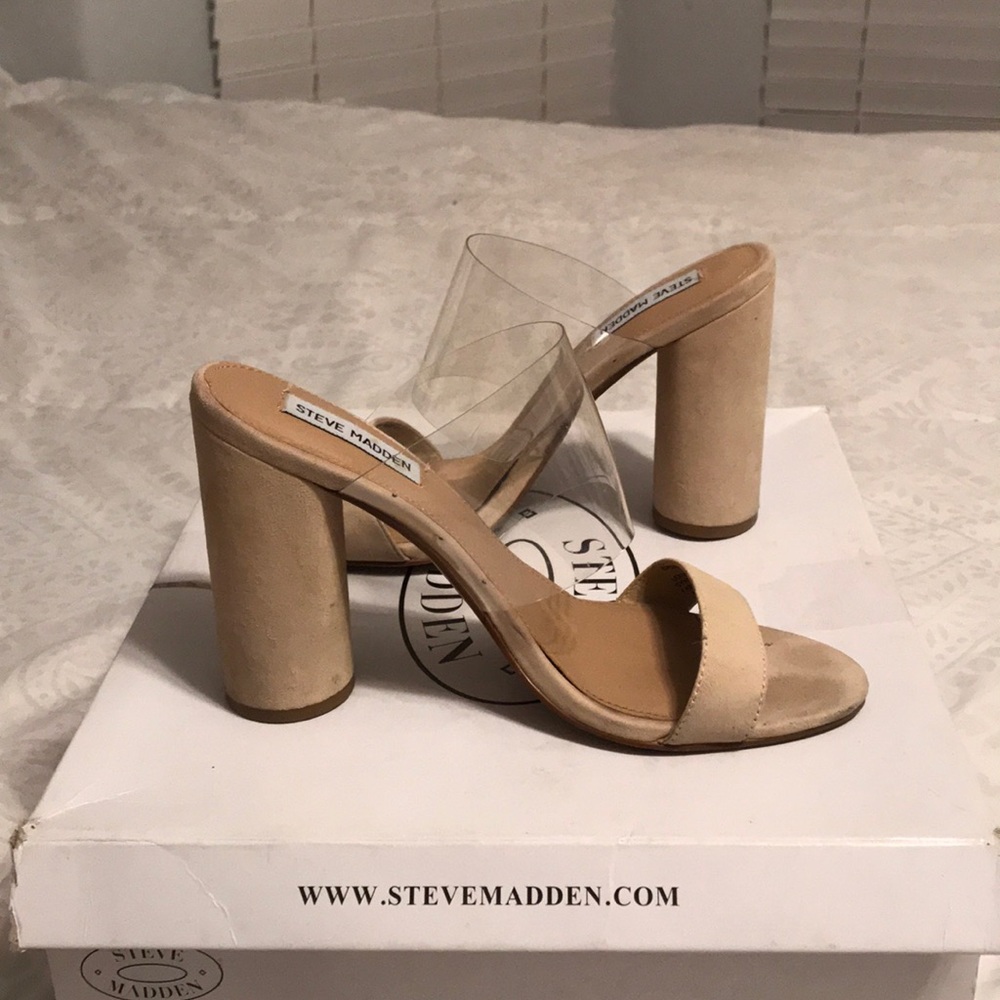 Nude block heels